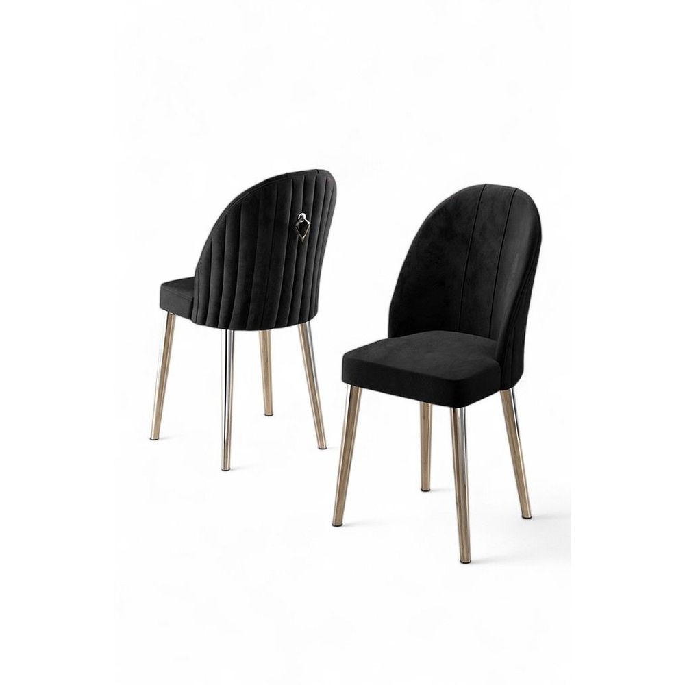 Mara - Crna, Hrom Crna Set Stolica (4 Komada) slika 2
