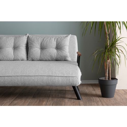 Sando 2-sed Teddy Tkanina - Sivi Sofa-Krevet slika 8