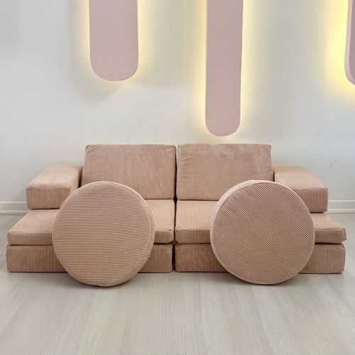 Puzzle - Pink Pink 2-Seat Sofa-Bed slika 2