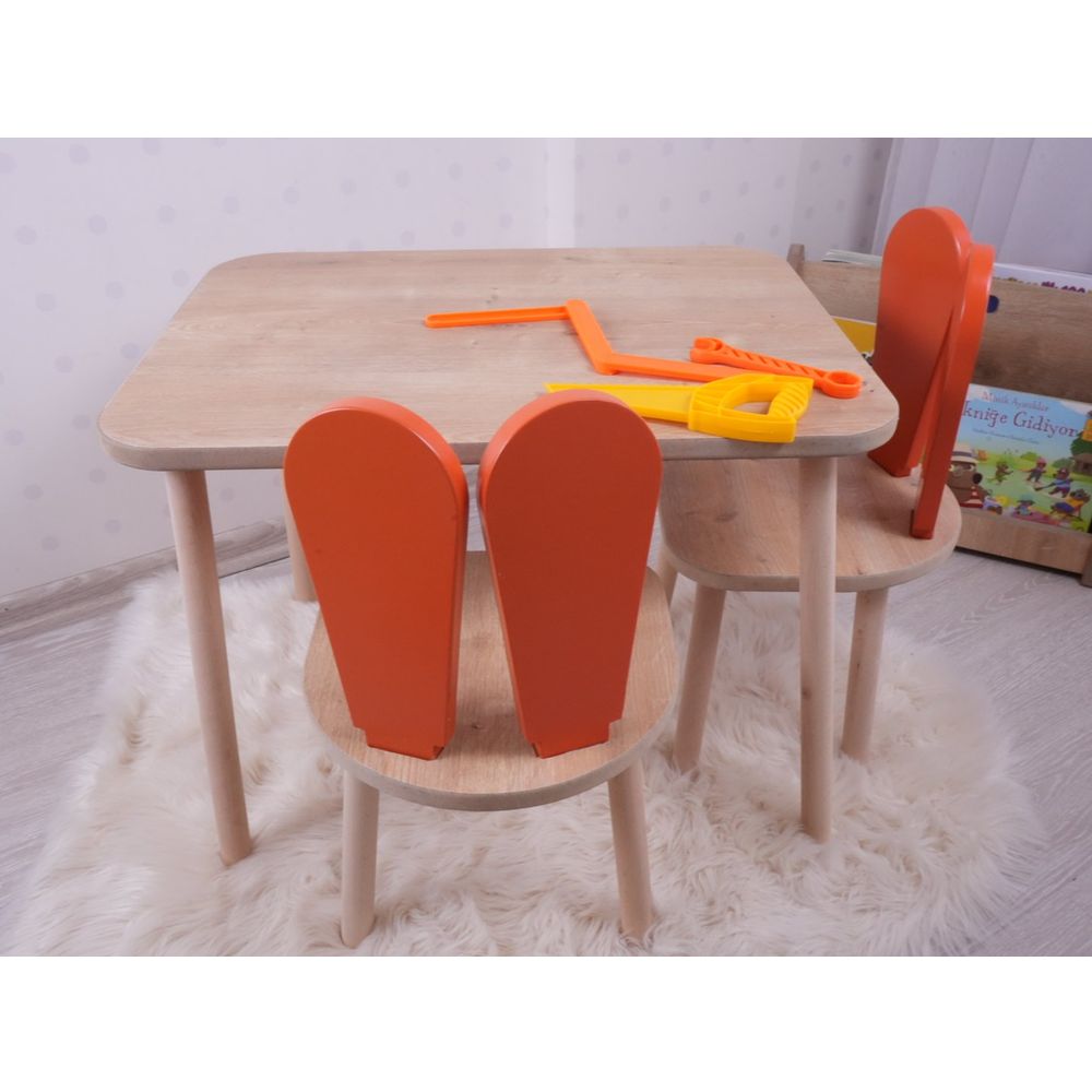 Bunny Dvije Stolice Set - Narandžasta, Smeđa slika 1