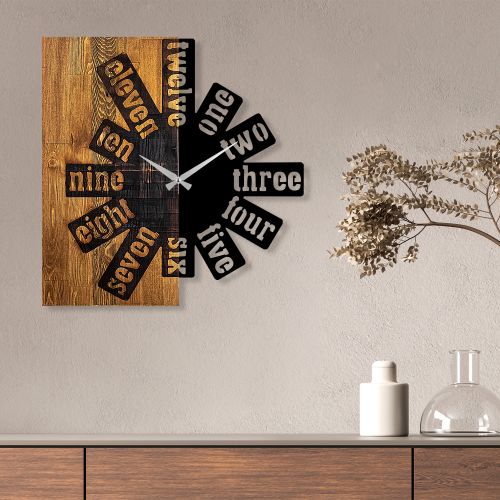 Wallity Ukrasni drveni zidni sat, Wooden Clock 40 slika 1