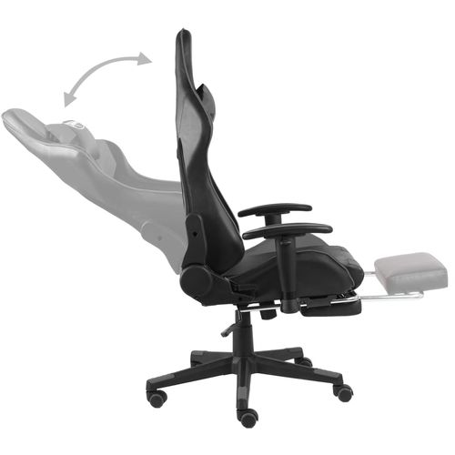 Okretna igraća stolica s osloncem za noge siva PVC slika 16