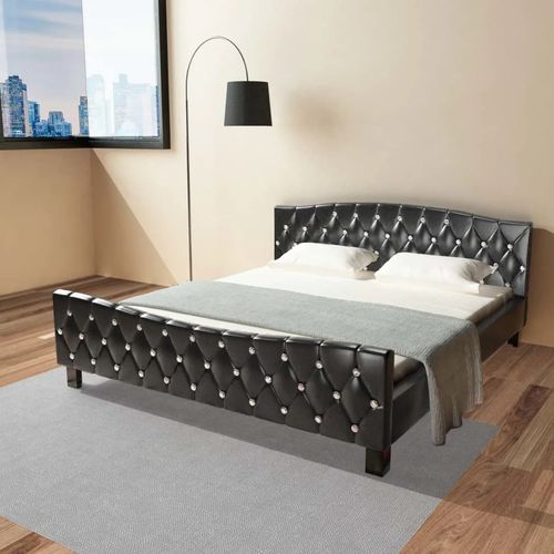 Krevet od umjetne kože s madracem crni 180 x 200 cm slika 23