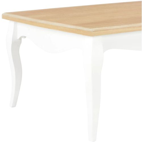 280001 Coffee Table White and Brown 110x60x40 cm Solid Pine Wood slika 26
