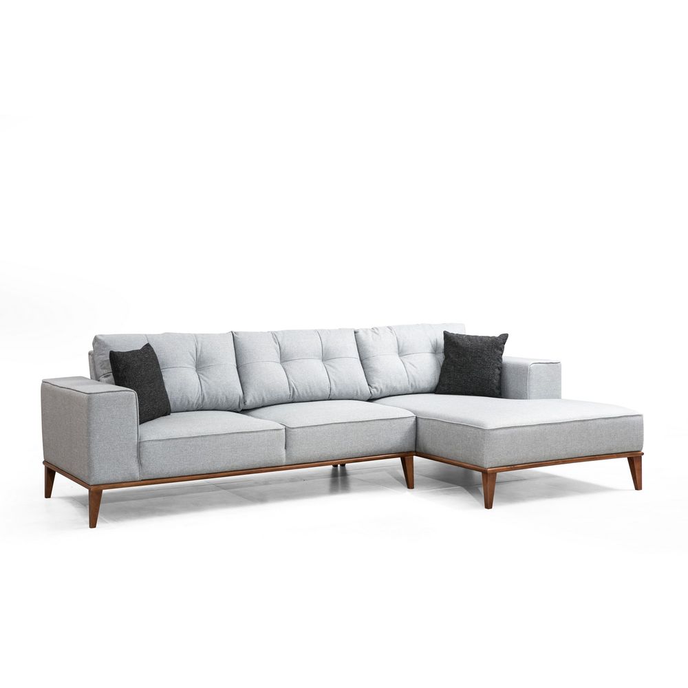 Montana Kutna Sofa na Razvlačenje Desna (L3+Chl) Svijetlo Siva slika 2