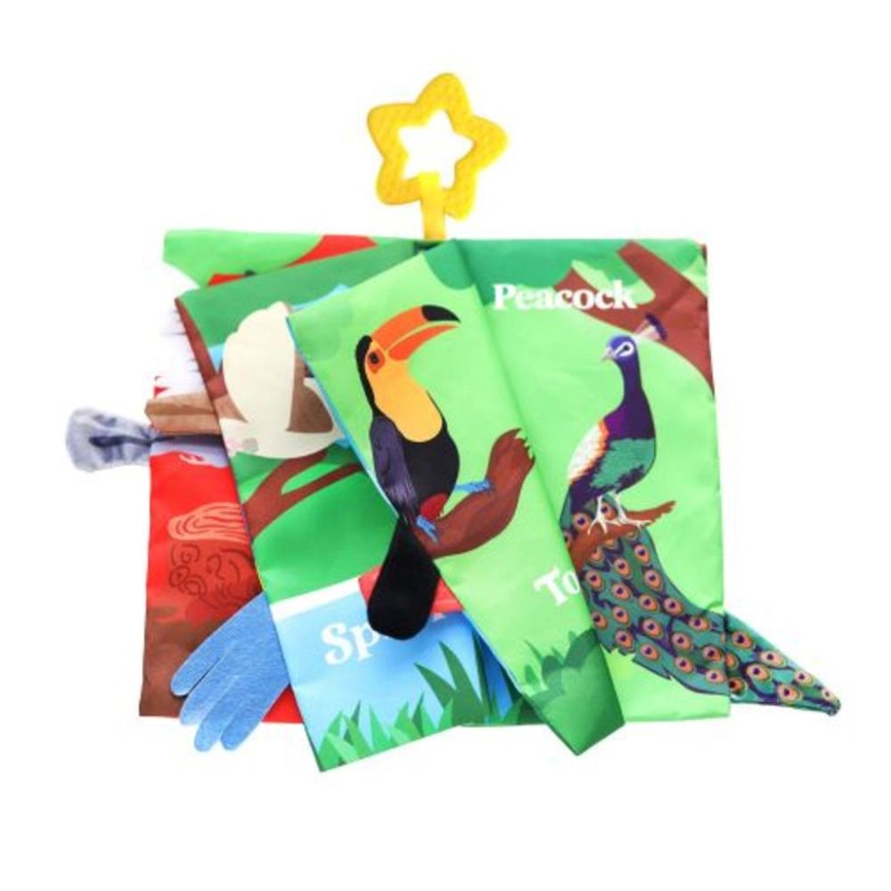 Kikka Boo Edukativna platnena knjiga sa glodalicom Bird Tails slika 2