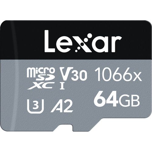Lexar SD micro 64GB SDXC 1066x UHS-I, 160MB/s read 70MB/s write C10 A2 V30 U3 slika 1