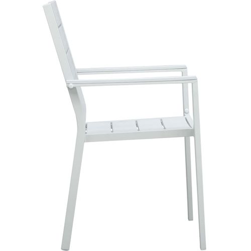 Vrtne stolice 4 kom bijele HDPE s izgledom drva slika 11