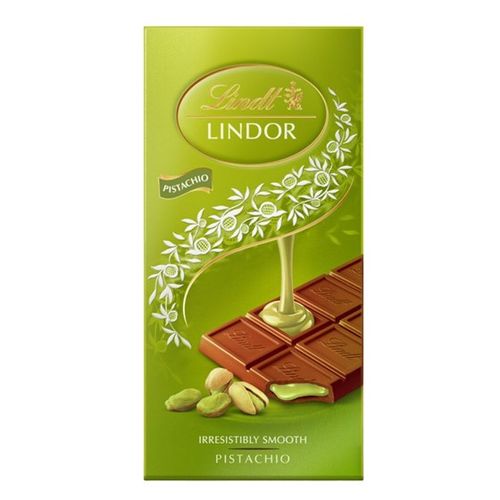 Lindt Lindor mliječna čokolada punjena kremom od pistacija, 100 g slika 1