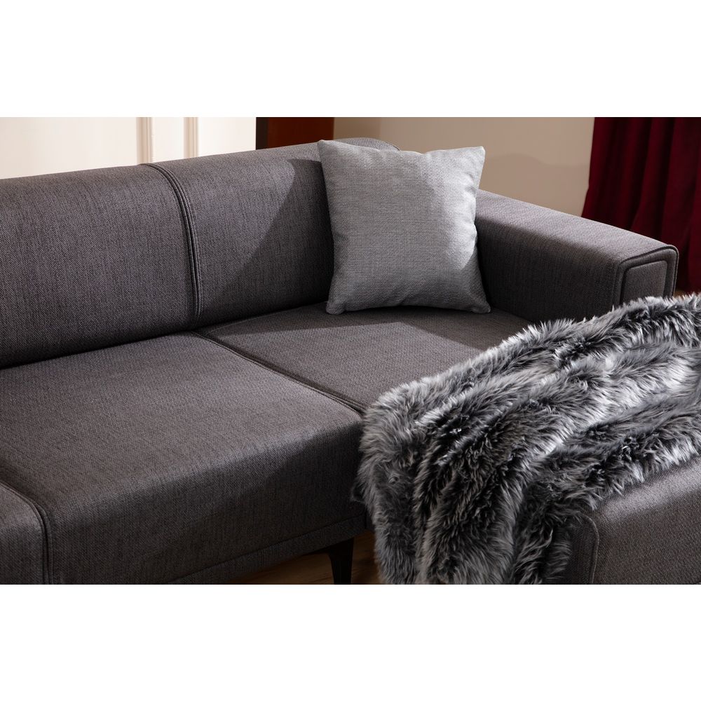 Ugaona Sofa na Razvlačenje Horizon Right - Tamnosiva slika 3