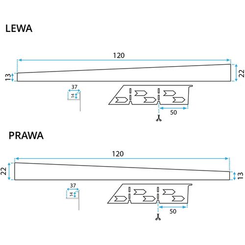 Letva za tuš kabinu 120cm Brush Gold slika 10