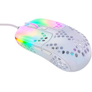 XTRFY MZ1 RGB Rail, Ultra-light Gaming Mouse, Pixart 3389, Designed by Rocket Jump Ninja, White Transparent