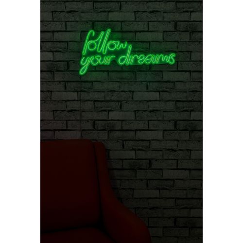 Wallity Ukrasna plastična LED rasvjeta, Follow Your Dreams - Green slika 11