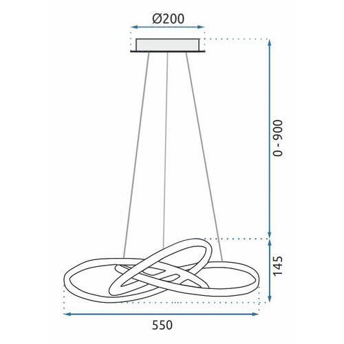 TOOLIGHT Stropna viseća svjetiljka prsten moderna LED + daljinski upravljač APP393-CP Chrome slika 11