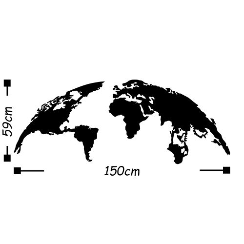 Wallity Metalna zidna dekoracija, World Map Large slika 3