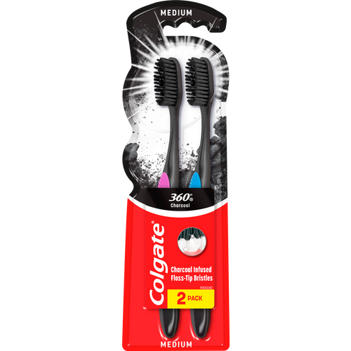 Colgate četkica za zube 360° Charcoal 1+1 slika 1