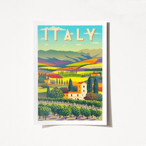 Poster Italije - Šareni Dizajn iz 1963, A4 Format