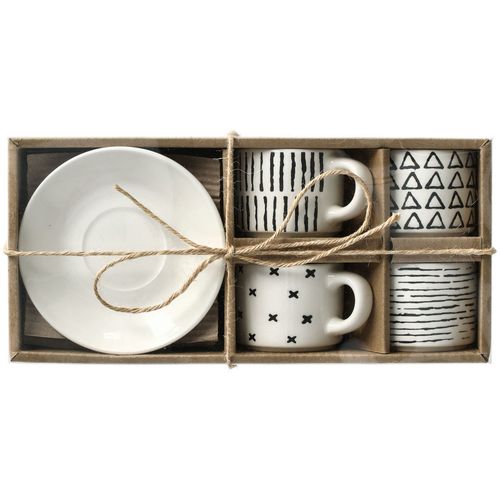 Zeller Set za espresso, 8 kom, keramika, crno/bijelo, 6 x 4,8 cm slika 1