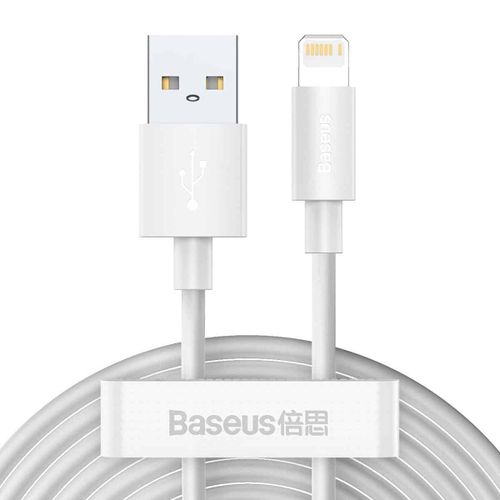 Baseus Simple Wisdom Data Cable Kit USB to Lightning 2.4A (2kom/Set）1.5m bijeli slika 1