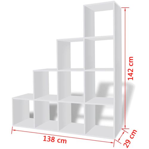 242550 Staircase Bookcase/Display Shelf 142 cm White slika 46