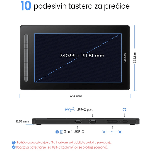 XP-Pen Artist 16 (2. generacije) grafička tabla slika 4
