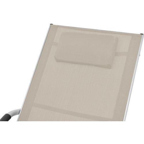 Ležaljka za sunčanje s jastukom od aluminija i tekstilena krem slika 25