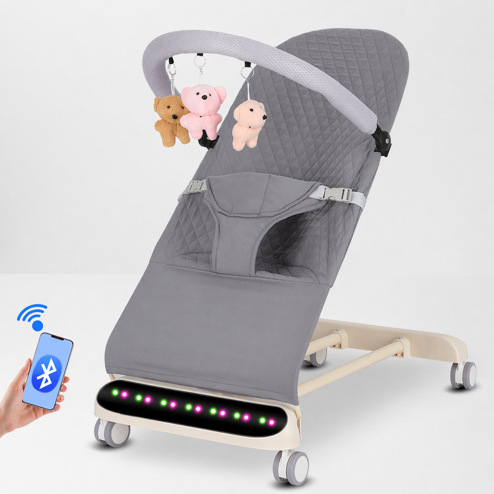 Višenamjenska ležaljka za bebe s Bluetooth funkcijom, glazbenim modulom i podesivim naslonom slika 3