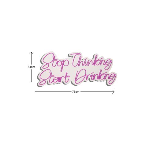 Wallity Stop Thinking Start Drinking - Pink Dekorativna Plastična LED Rasveta slika 5