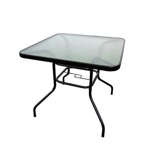Vrtni sto stakleni HAWAII, 80 x 80 x 72 cm, crni