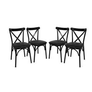 Woody Fashion Set stolica (4 komada), Crno, Ekol 1331