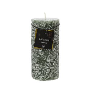 Pillar candle paraffin leaf 15cm 880262 - Rosemary green - KMG