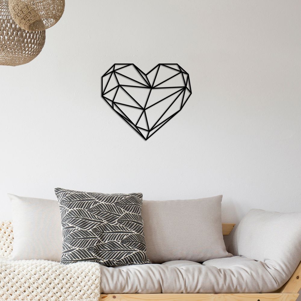 Decorative metal wall accessory Heart Metal Decor, colour: black slika 3