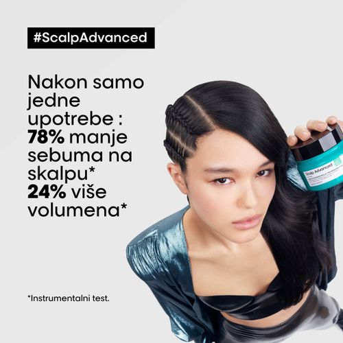 Loreal Professionnel Paris Scalp Advanced Anti-Oiliness 2-u-1 Šampon I Maska Od Gline Za Kožu Glave Sklone Mašćenju  250ml slika 2