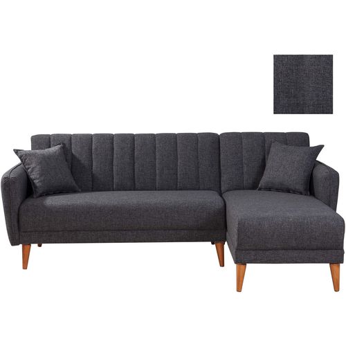 Aqua Coner Right - Dark Grey Dark Grey Corner Sofa-Bed slika 6