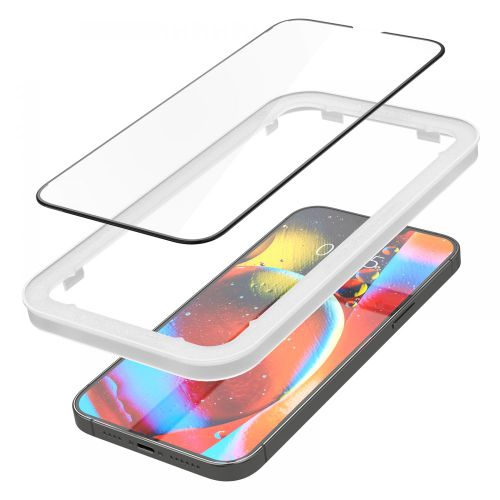 SPIGEN ALM GLASS FC KALJENO STAKLO 2-KOM PAKET ZA iPHONE 13 PRO MAX CRNO slika 3