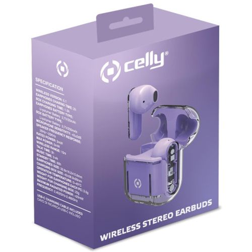 CELLY SHEER True Wireless bluetooth slušalice u LjUBIČASTOJ boji slika 2