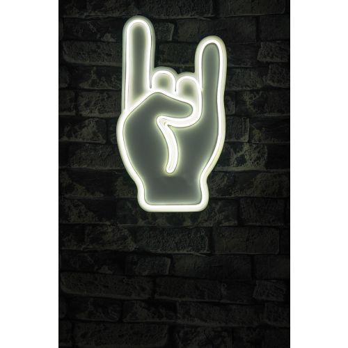 Wallity Ukrasna plastična LED rasvjeta, Rock N Roll Sign - White slika 10