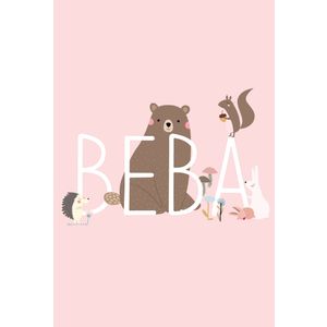 (VK 177) BEBA – roze pozadina, sa životinjicama