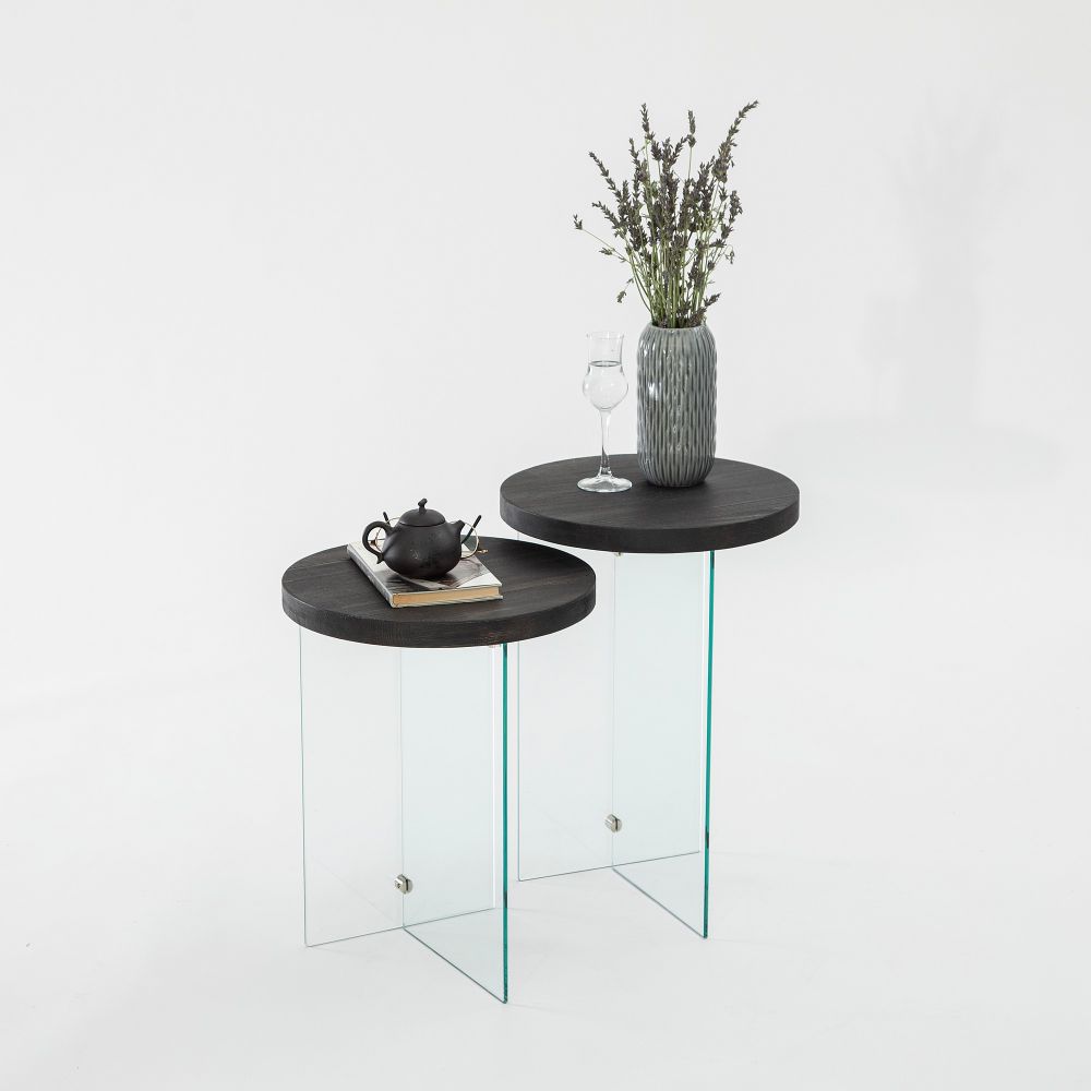 Set stolića za kafu Serenity 2 - Antracit, Transparentni Antracit slika 1