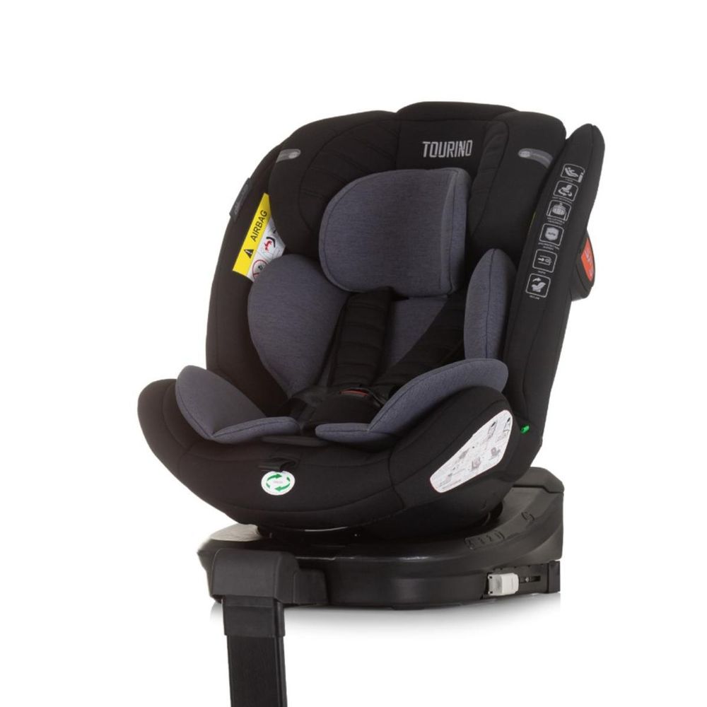 Chipolino Autosjedalica Tourino i-Size 360º 40-150cm Isofix Stktrn02401ob, Obsidian slika 1