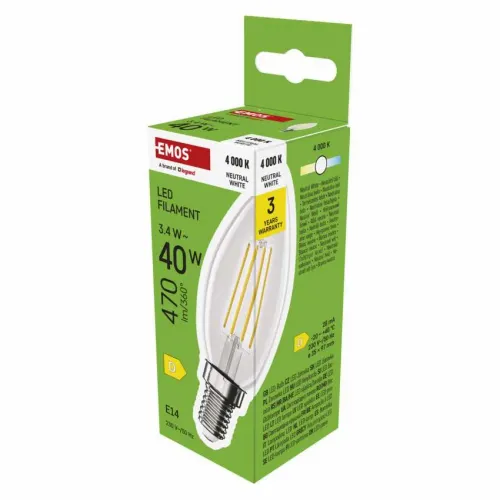 Led sijalica Filament Candle 3,4W(40W) 470lm E14 NW Emos ZF3D23 slika 1