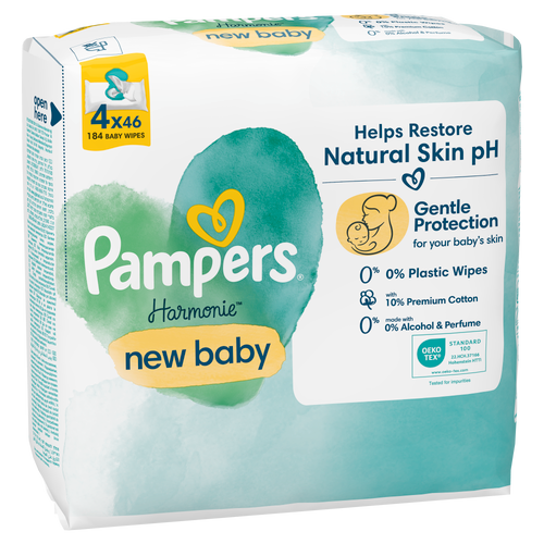 Pampers vlažne maramice Harmonie New Baby 4x46kom slika 2