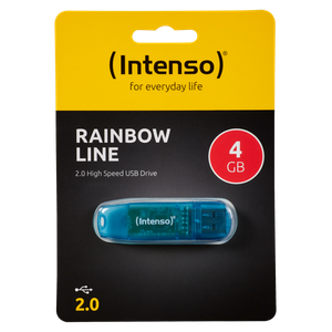 (Intenso) USB Flash drive 4GB Hi-Speed USB 2.0, Rainbow Line, PLAVI - USB2.0-4GB/Rainbow