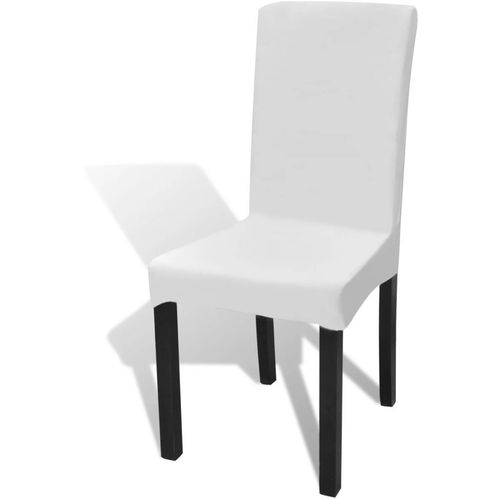 Ravne rastezljive navlake za stolice 6 kom bijele slika 5