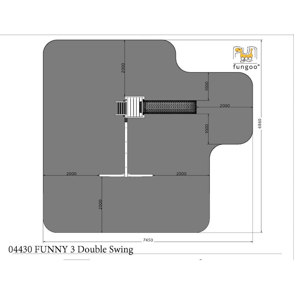 Fungoo Set FUNNY 3 sa duplom ljuljačkom i pješčanikom - Drveno dječije igralište slika 8
