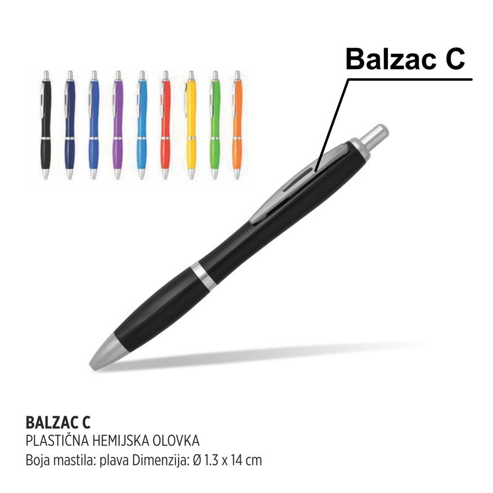 BALZAC C,metalna hem.olovka,crna slika 1