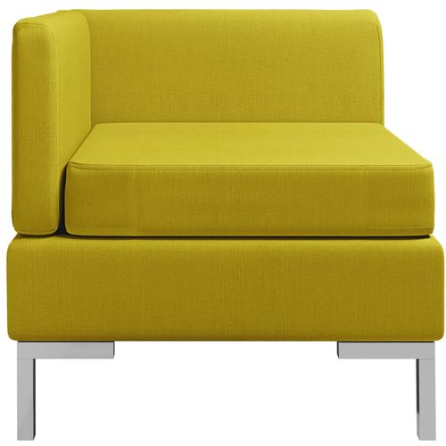 Modularna kutna sofa s jastukom od tkanine žuta slika 8