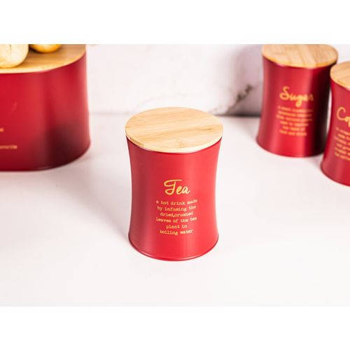 Altom Design stožasta posuda za čaj s bambusovim poklopcem crvena, dekor TEA - 0204018414 slika 10