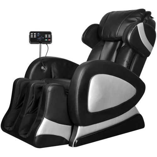 Masažna fotelja od umjetne kože crna sa ekranom slika 63