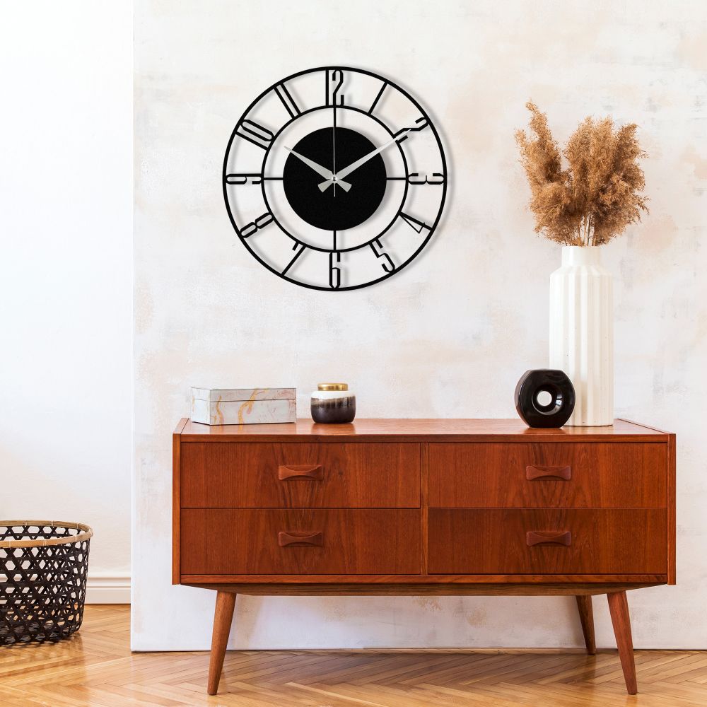 Zidni sat Enzoclock - S011, metalni, crni slika 2